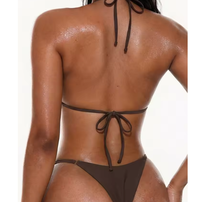 Bikini Micro Mini con Paillettes Metalliche