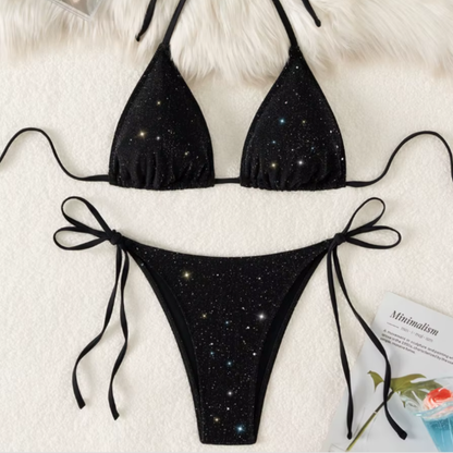 Bikini con spalline scintillanti