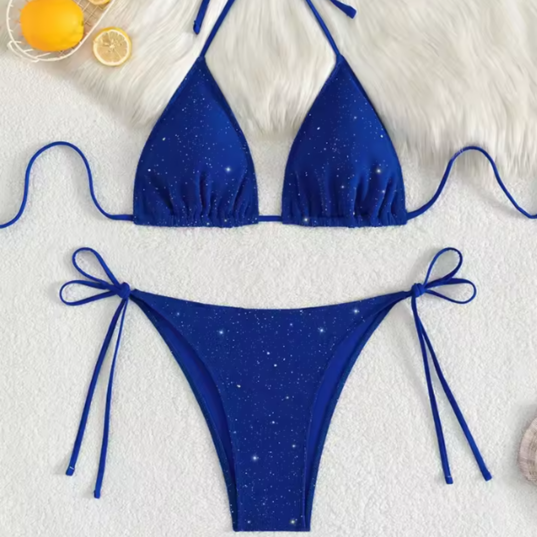 Bikini con spalline scintillanti